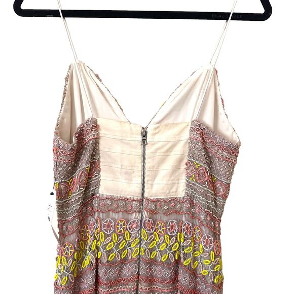 ALICE + OLIVIA Neon Amina All Over Beaded Sweetheart Neck Dress NWT Sz 6 - Picture 5 of 7